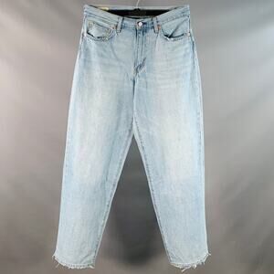 LEVI STRAUSS Size 32 Blue Cotton Wide Leg Distressed Raw Edge Jeans